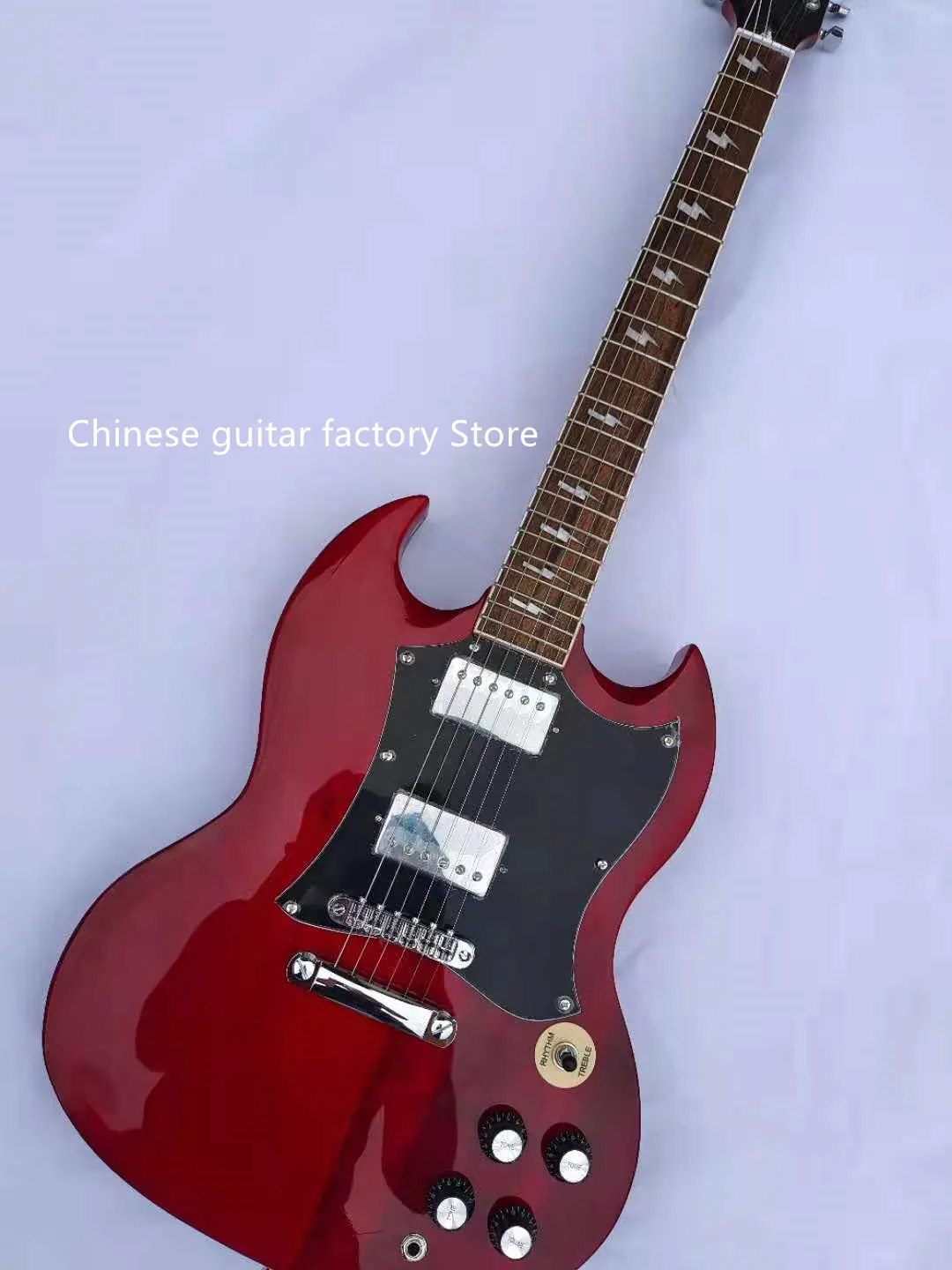 Электрическая гитара, гитара SG, корпус из красного дерева, фингерборд из розового дерева, винно-красный, точечная распродажа, бесплатная дос...