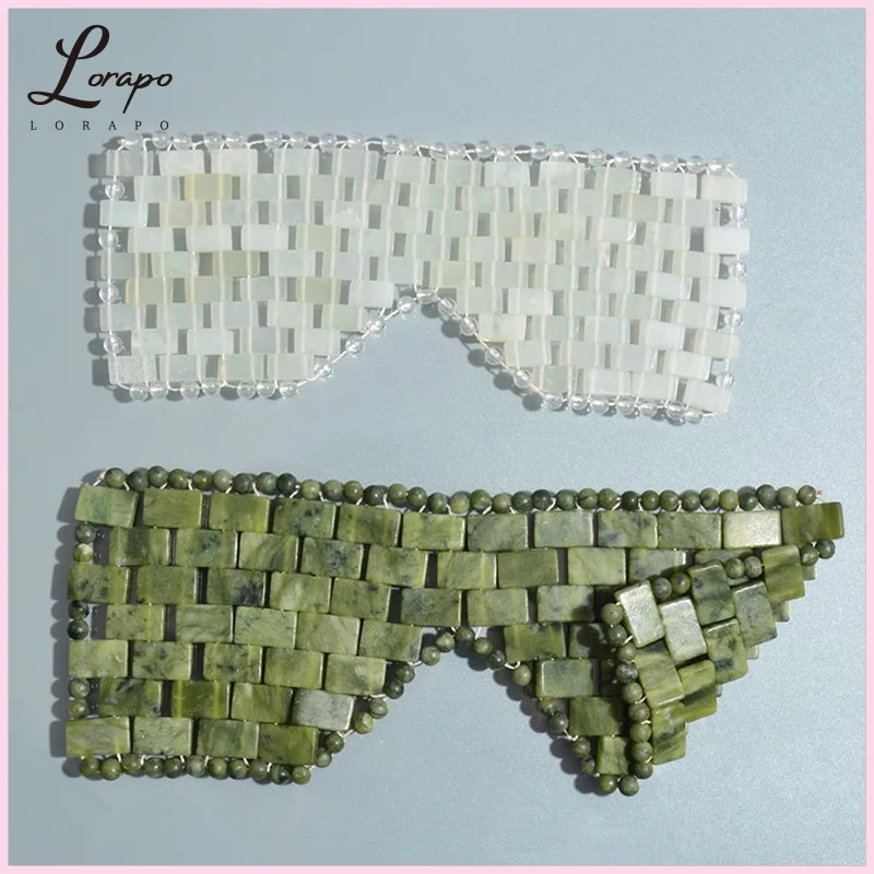 

Natural Stone Jade Eye Mask Massager Jade Eye Mask Jade Natural Stone Hot and Cold Therapy Eye Mask Facial Skin Care Tool