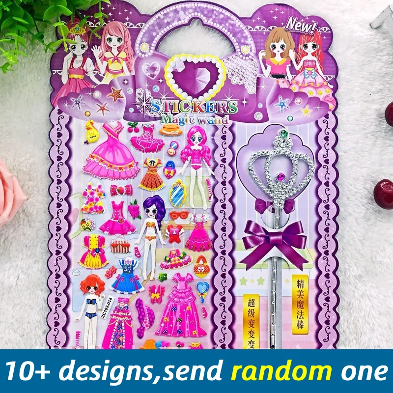 1 лист наклеек для девочек одеваются наклейки каваи 3D скрапбукинга DIY альбом
