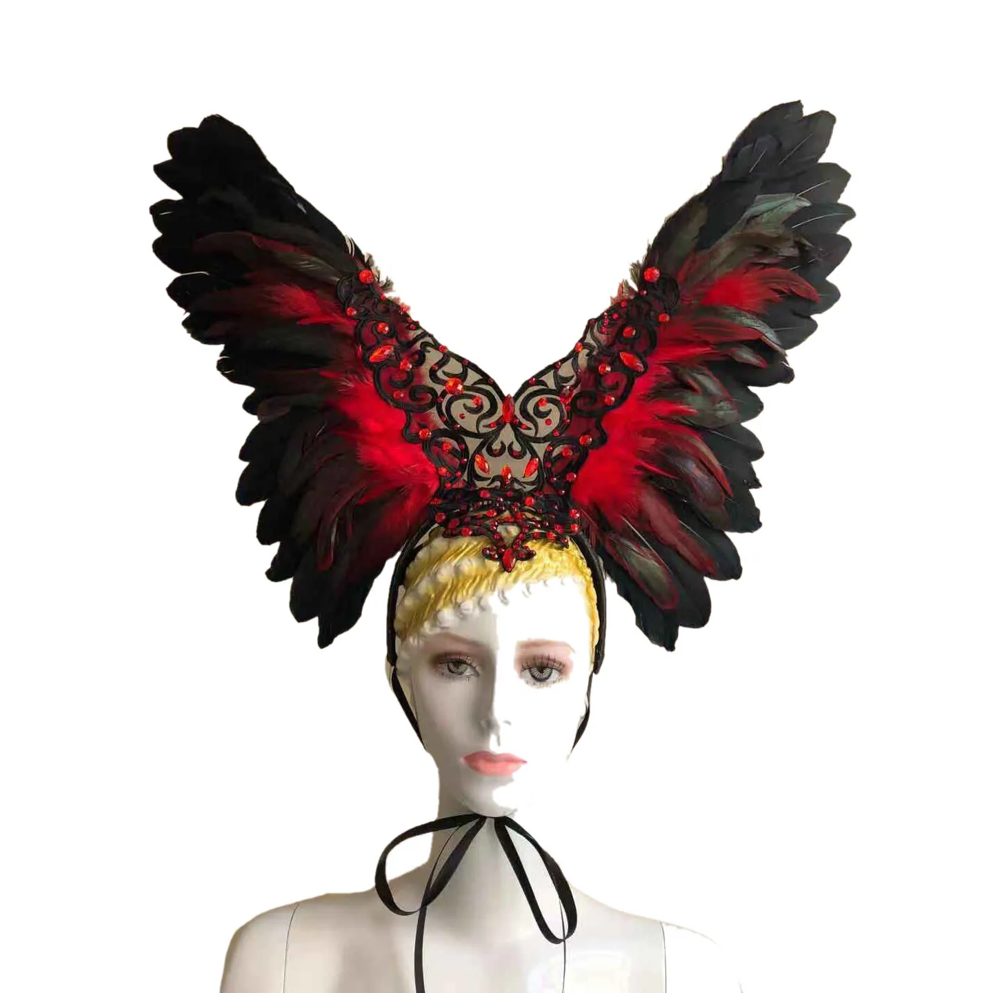

Women Stage Performance Show Opening Stage Feather Headpiece Exaggerated Headwear Bar Nightfall Halloween Easter Customized