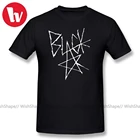 Черная футболка со звездой Soul eater-черная футболка с рисунком звезды (белая), большие хлопковые футболки, оптовая продажа, базовая футболка