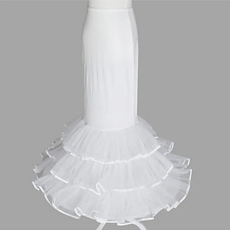 

Cerceau Fleuri Mariage Tulle Hoopskirt Mermaid Petticoat Bone Slip Elastic Wedding Ruffles Dress Crinoline Trumpet CQ004