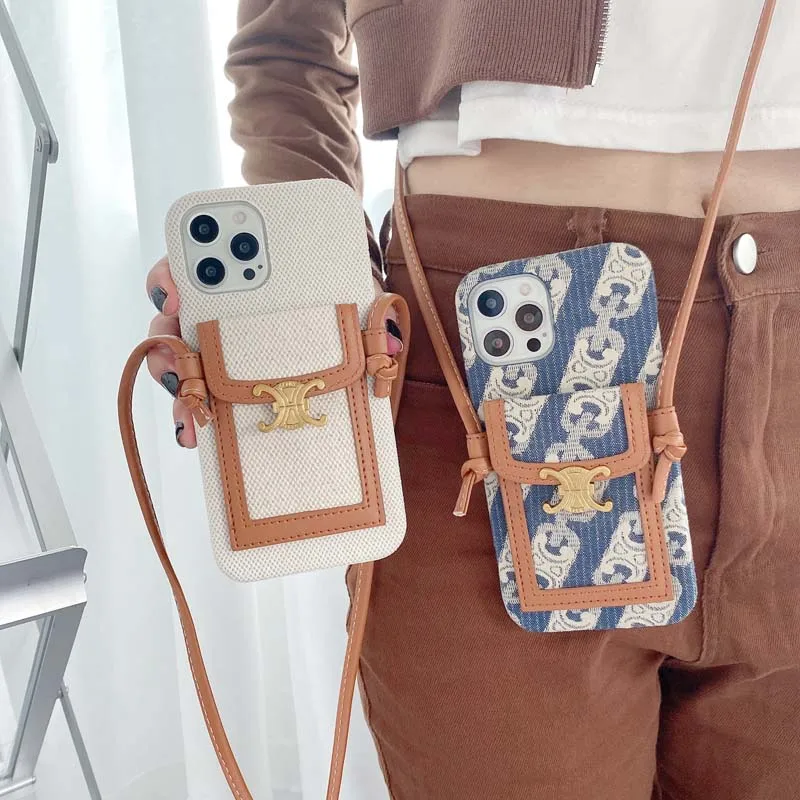 

Роскошный кожаный чехол с ремешком через плечо для телефона Iphone 13 Pro Max 8 Iphone 11, чехол для Iphone 12