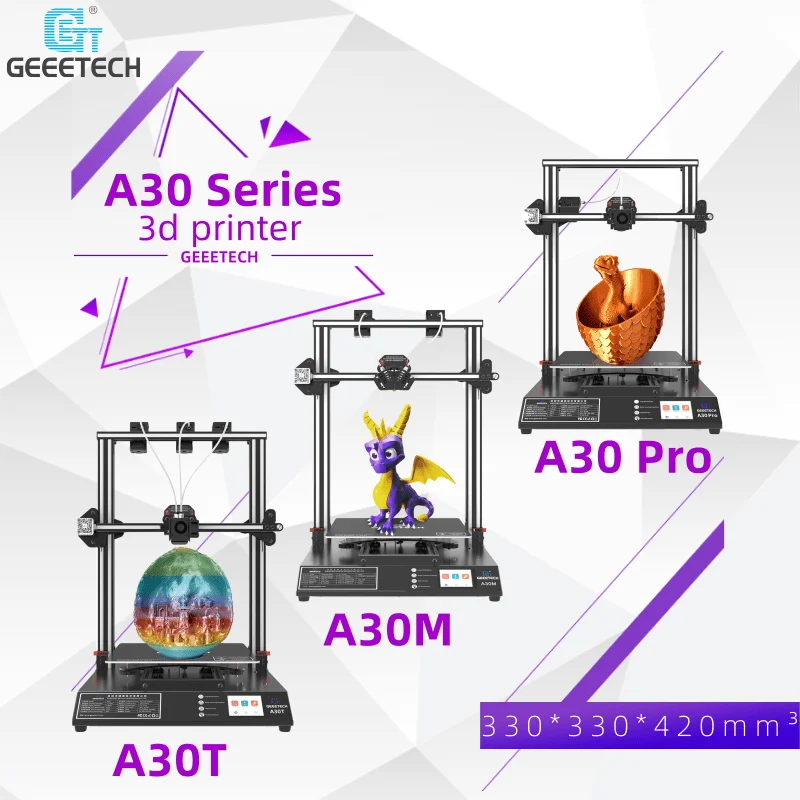 

Geeetech fdm 3d Printer A30 Pro, A30M, A30T, large area320*320*420, filament detector break-resuming 3d printing machine diy kit