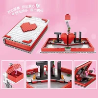 new idea love 520 creative bricks the romantic story book models building blocks bricks toys valentines day lover gifts