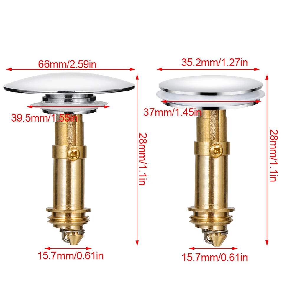 

Universal Explosion-proof Wash Drain Filter Pop Up Basin Bounce Core Sink Drain Plug Bathroom Lavatory Kitchen Bathtub Tool