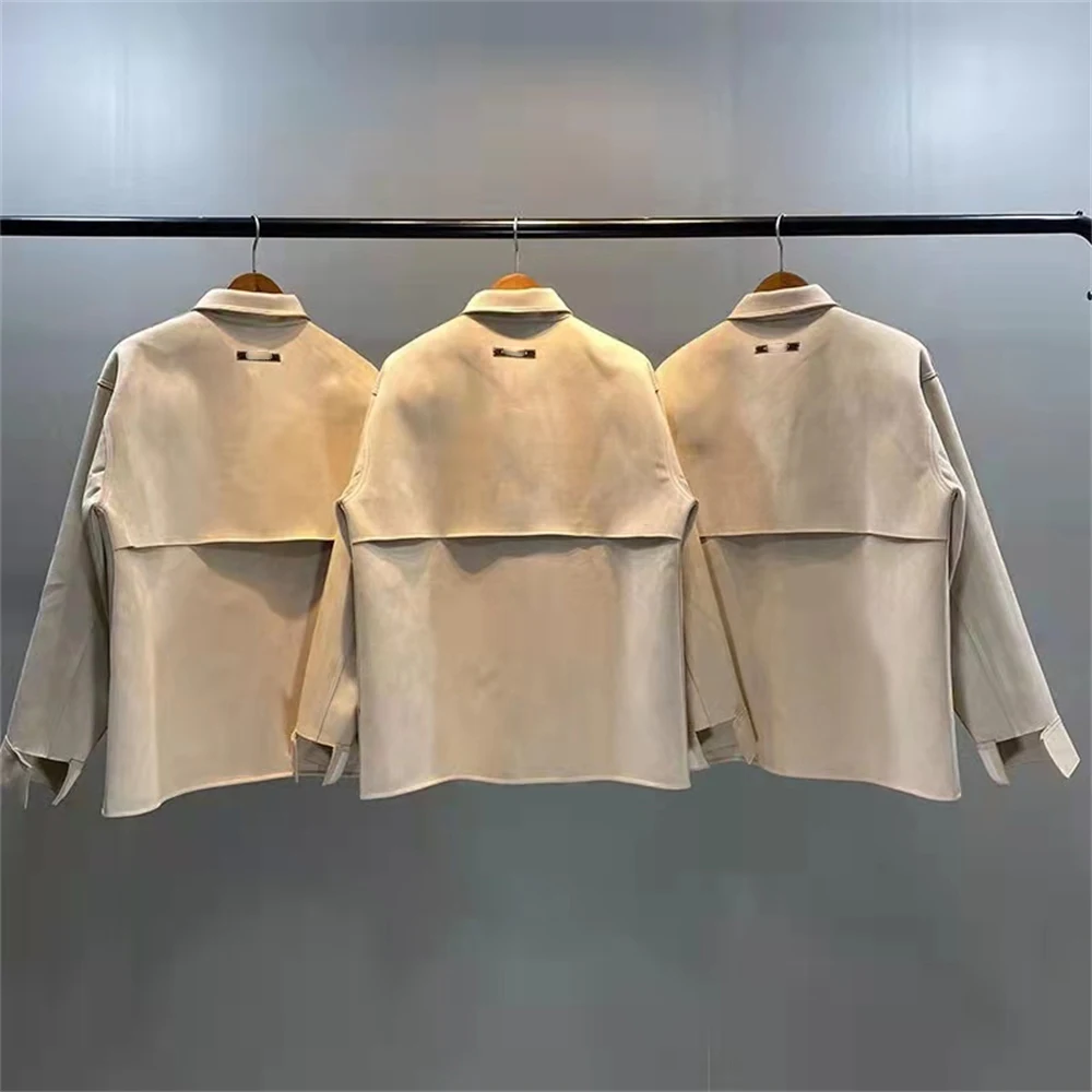 Куртка замшевая для мужчин и женщин повседневная однотонная Свободная куртка на