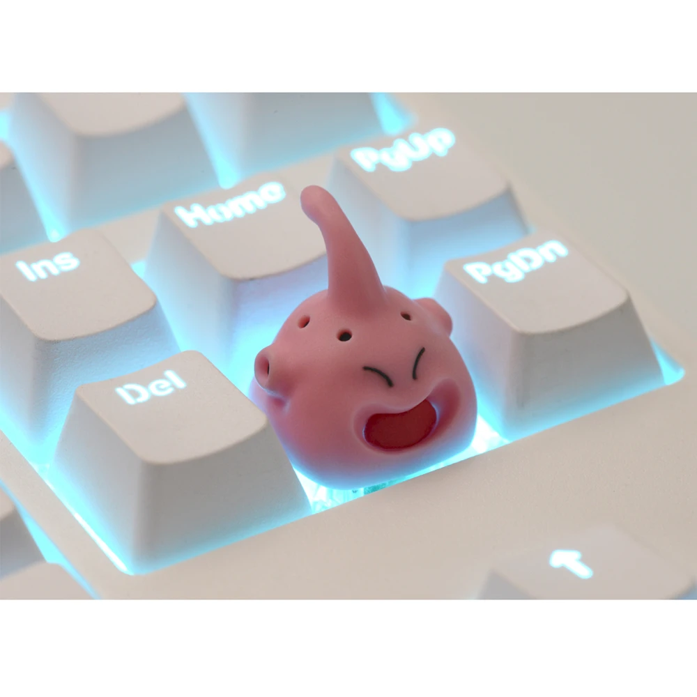 

Cool Kit handcraft Cute Mr Buu resin artisan keycaps for mx stem mechanical keyboards Pink