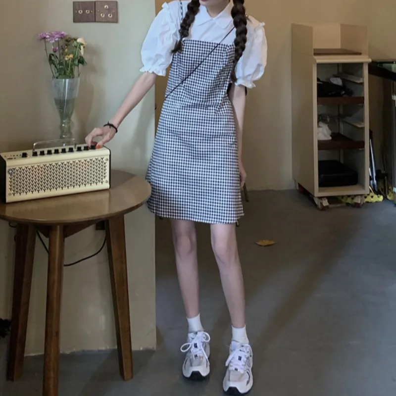 Новинка лета 2021 облегающее приталенное клетчатое платье комбинация в стиле