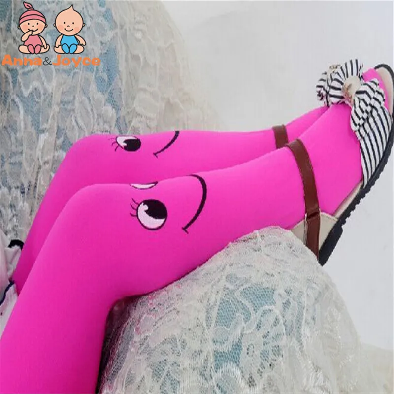 5 шт./лот детские бархатные колготки со смайликом для девочек на весну и осень