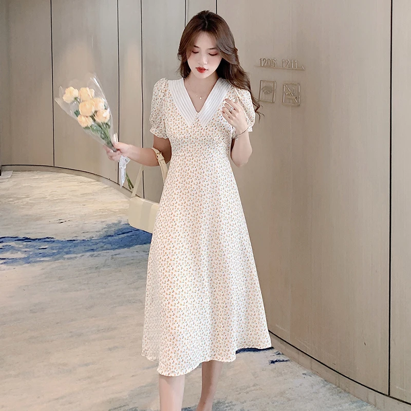 

Женское шифоновое пляжное платье-миди с V-образным вырезом