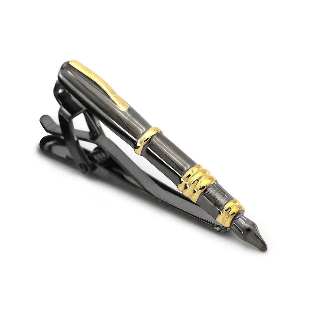 

Business Men's Jewelry Gift Gun Black Pen Shape Tie Clip Spot Wholesale Accessories Aesthetic Men Accessories Unisex
