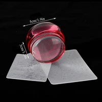 2021clear silicone nail stamper with plastic scraper set nail art stamp for stamping polish print manicure transparent stamp kit