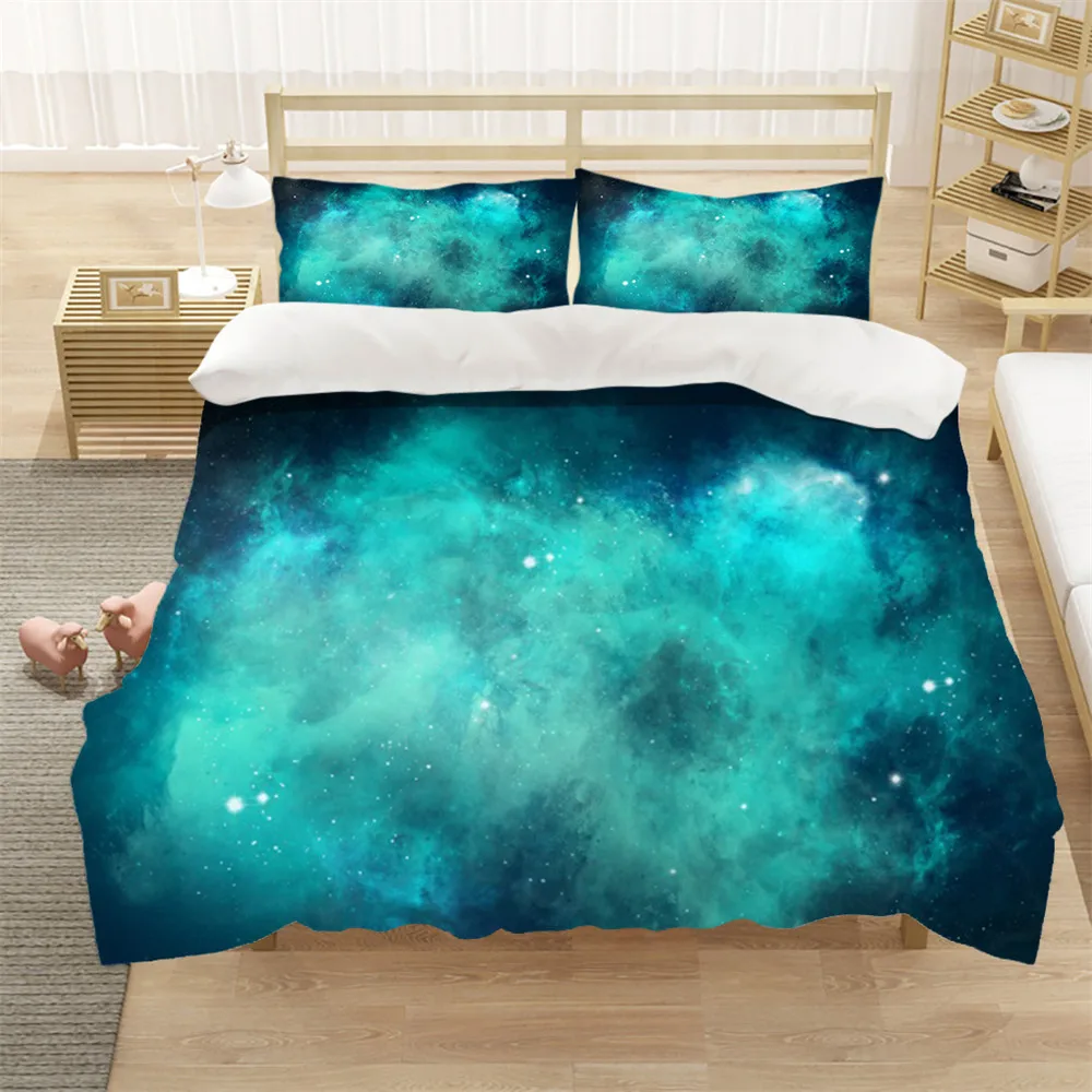 

Starry Night Sky Bedding Sets Moon and Star Pattern Gradient Color Duvet Cover Set Bed Sheet Pillowcases for Boys Multi Size