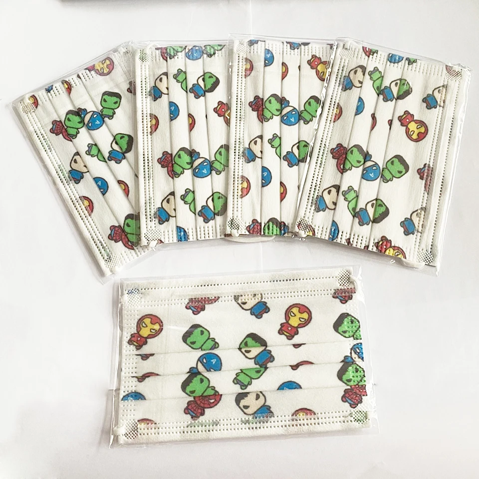 50 шт. детские маски для лица из мультфильма Паук |