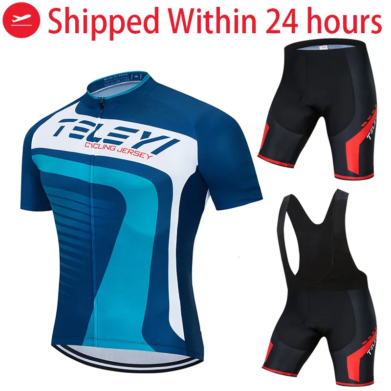

TELEYI Cycling Clothing Set Bike Uniforme Bicycle Clothing Breathable Mountain Cycling Suits maillots ciclismo hombre etixxl