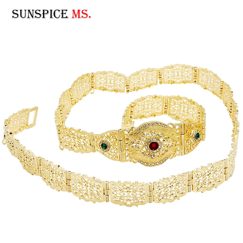 Sunspicems шикарный марокканский пояс цепочка для тела женщин золотой цвет