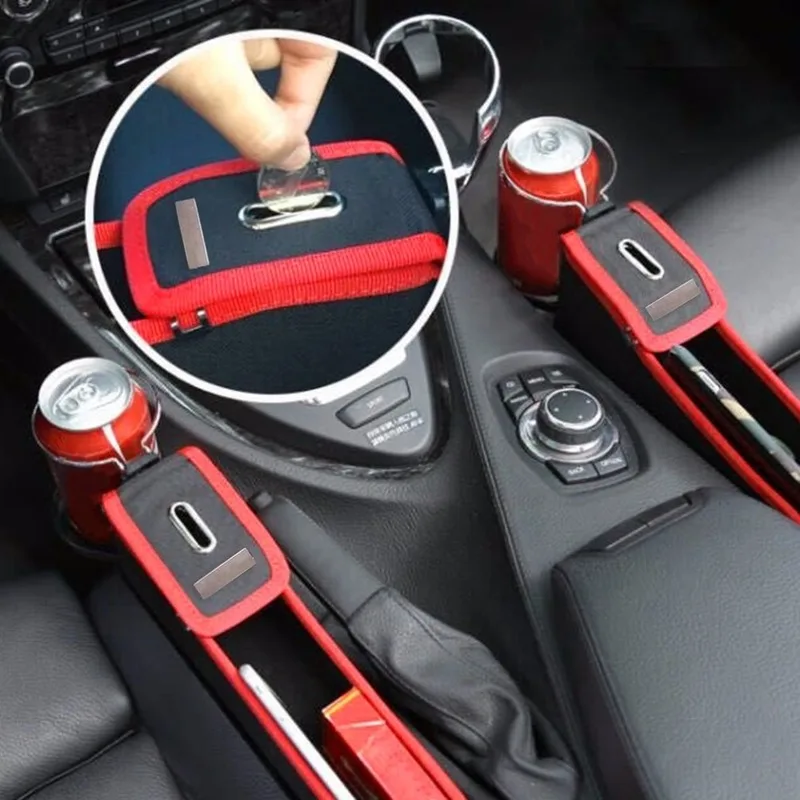 

Car Seat Gap Organizer Pu Leather Car Storage Organizer Universal High Capacity Front Seat Multifunctional Storage Box
