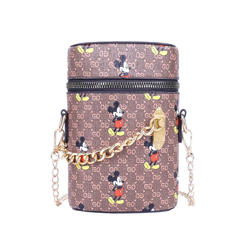 

2021 Disney Mickey cigarette case bag women's bag fashion personality chain shoulder messenger bag shoulder wallet evening bag