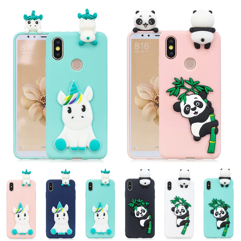 3D силиконовый чехол Kawaii Panda Unicorn Для Funda Xiaomi Mi A3 A1 A2 Lite для Coque 8 9 10 Note 9T Pro | Мобильные