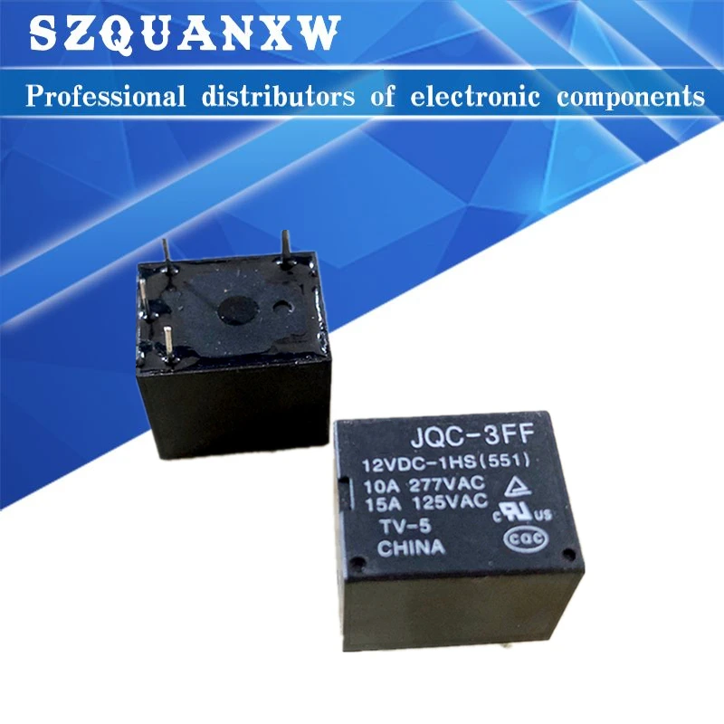 

5Pcs 10A Relay HF3FF-JQC-3FF- 5VDC-1ZS 12VDC-1ZS 24VDC-1ZS(551) 4 Pin DIP5 HF- JQC-3FF- 5V 9V 12V 24V DC Relays