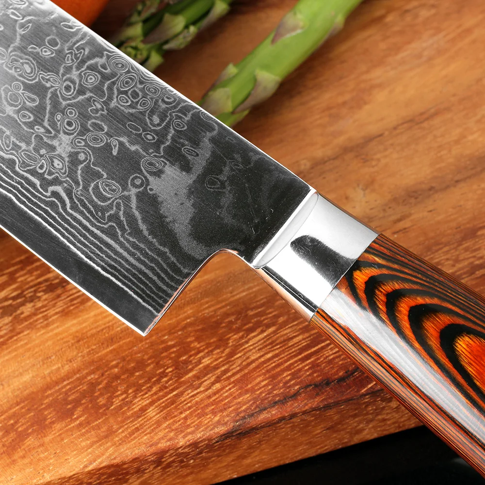 Кухонный нож 7 дюймов шеф повара японский универсальный сантоку инструмент для