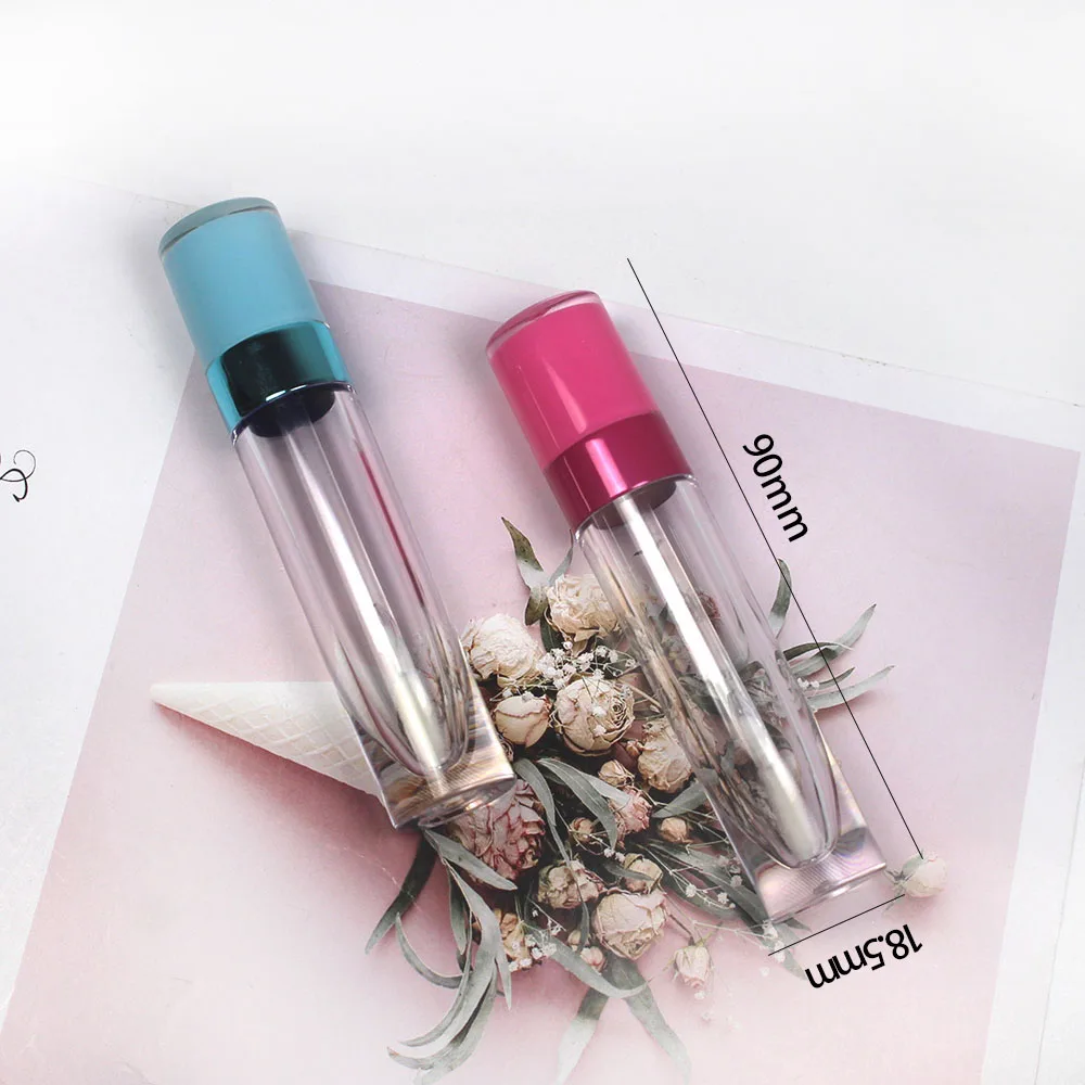 10 шт 8 мл прозрачный пластиковый блеск для губ трубы красный синий гальванический