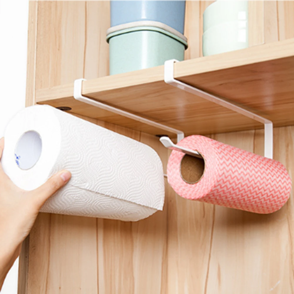

Multifunction Iron Towel Rack Storage Holder Hanging Roll Paper Organizer Tissue Towel Bar Kitchen Tools