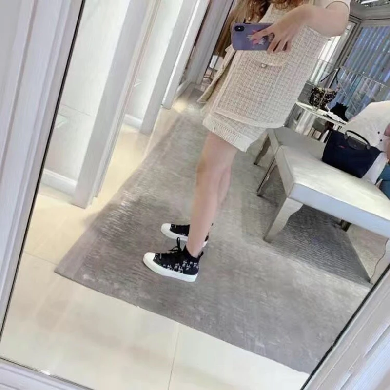 Женские Дизайнерские кроссовки на платформе Вулканизированная подошва высокие