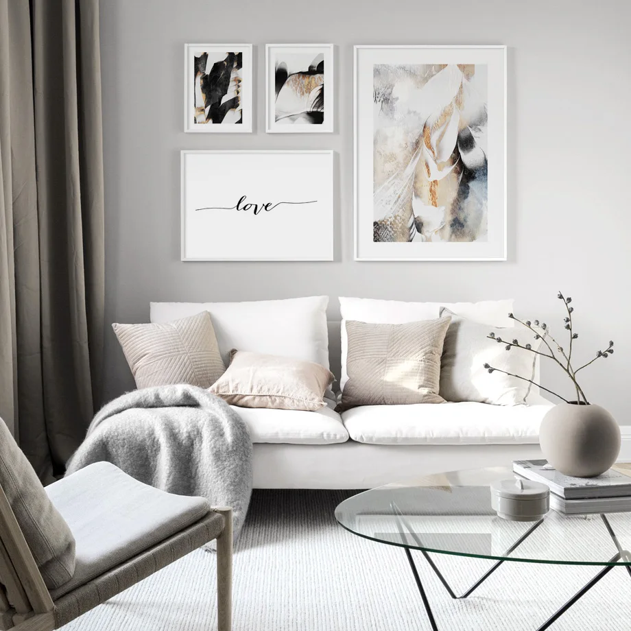 Абстрактные чернила цитаты любовь настенная бумага живопись пейзаж настенные