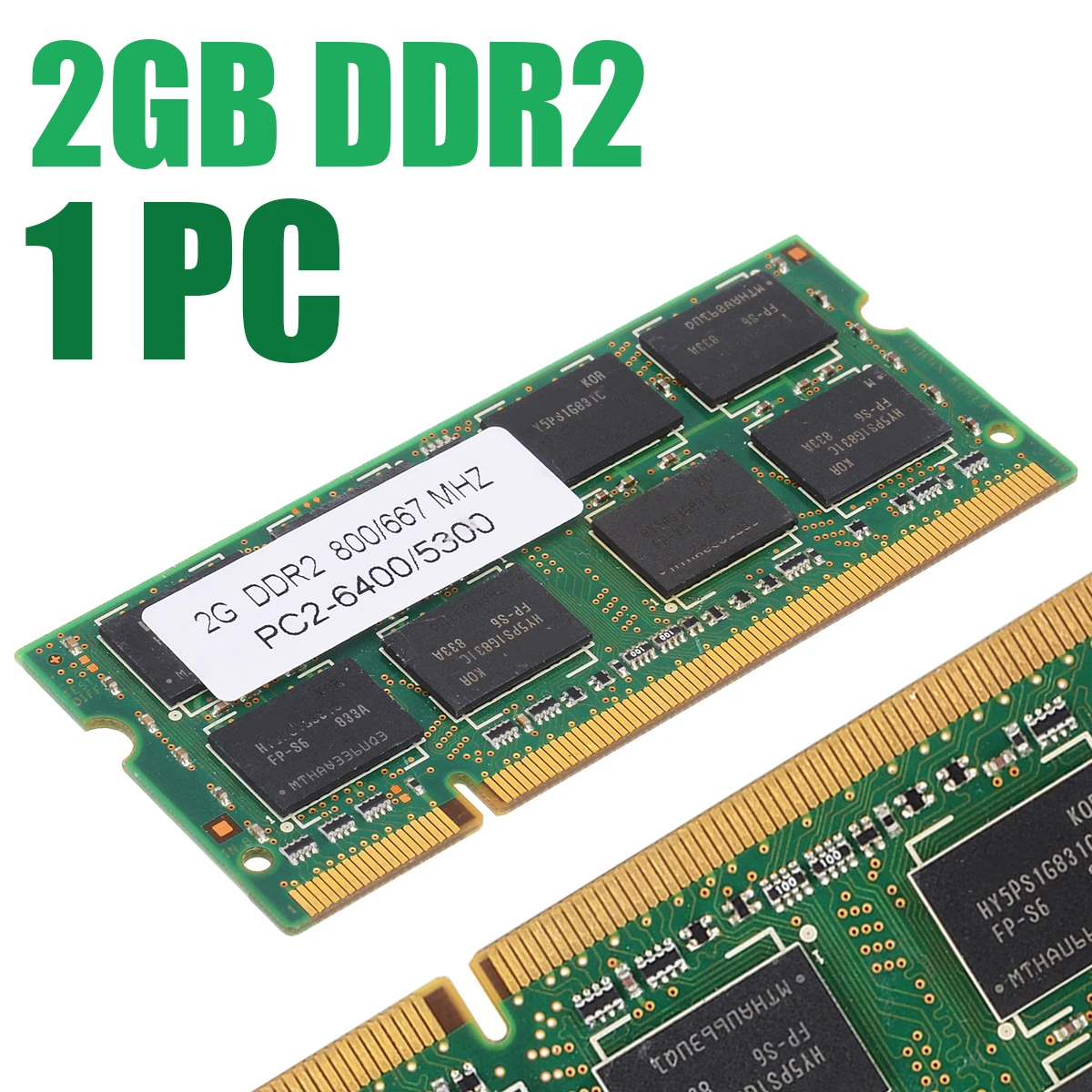800/667Mhz 2GB DDR2 Memory Low-Density 200pin Notebook Memory PC2 6400/5300 Laptop RAM for Dell Sony Toshiba 1.8V CL5