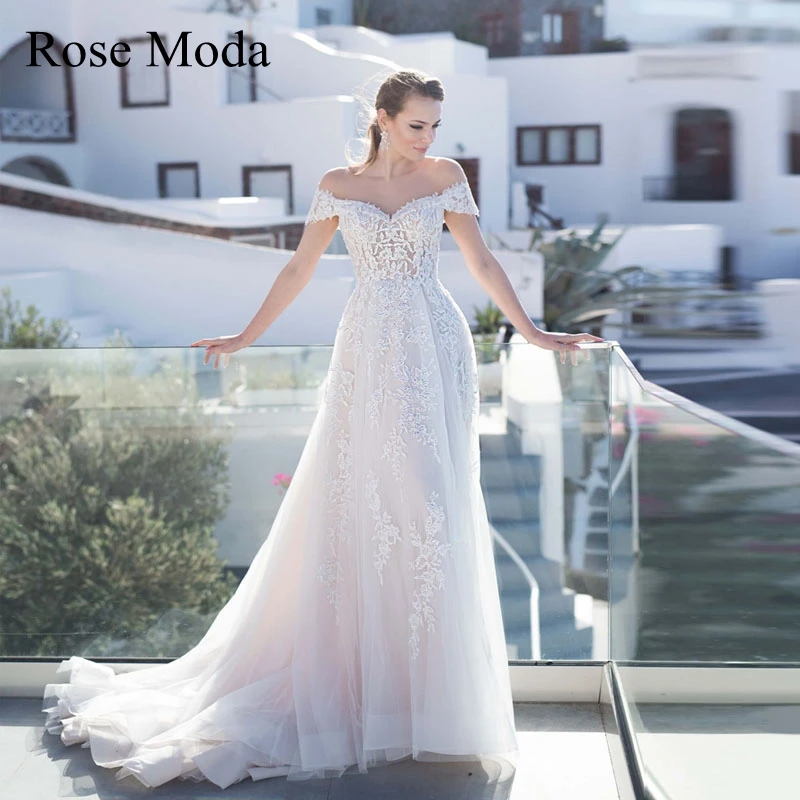 

Rose Moda Lace Cap Sleeves Ivory and Champagne Lace Wedding Dress Custom Make