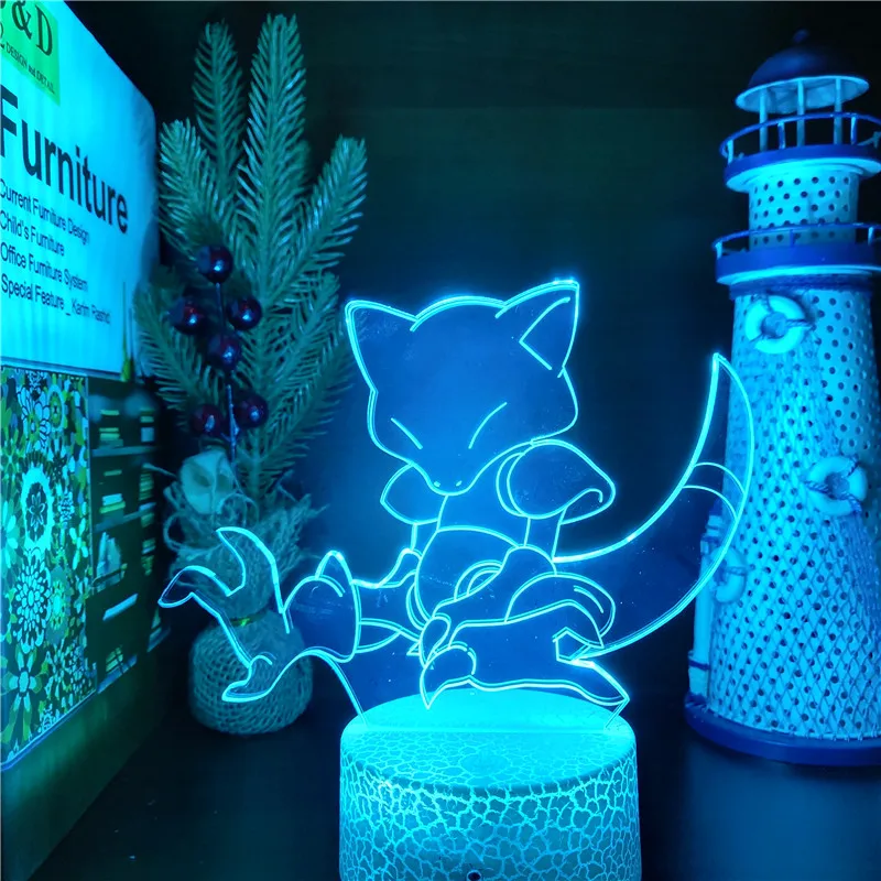 

Pokemon Abra 3D Anime Lamp Nightlights Takara Tomy Visual Illusion Lighting Lampara Led For Xmas Gift