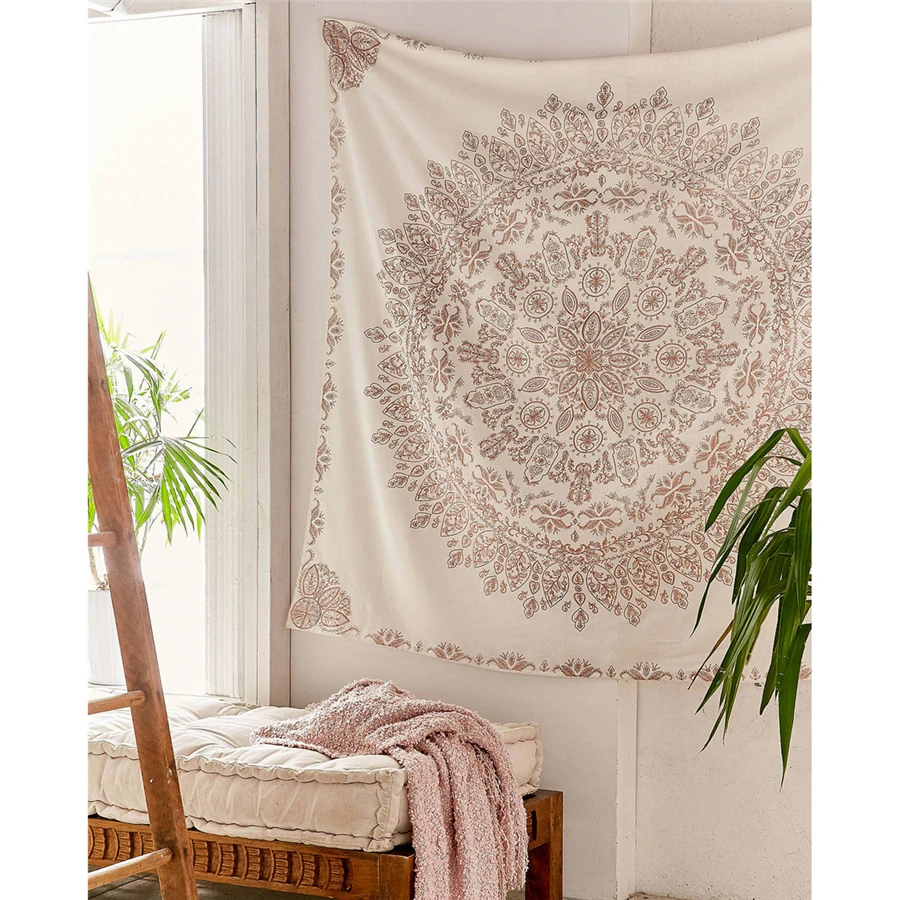 

Mandala Tapestry Wall Hanging Indian Floral Bohemian Wall Fabric Tapestry Boho Decor Bedroom Dorm Headboard Wall Carpet Blanket