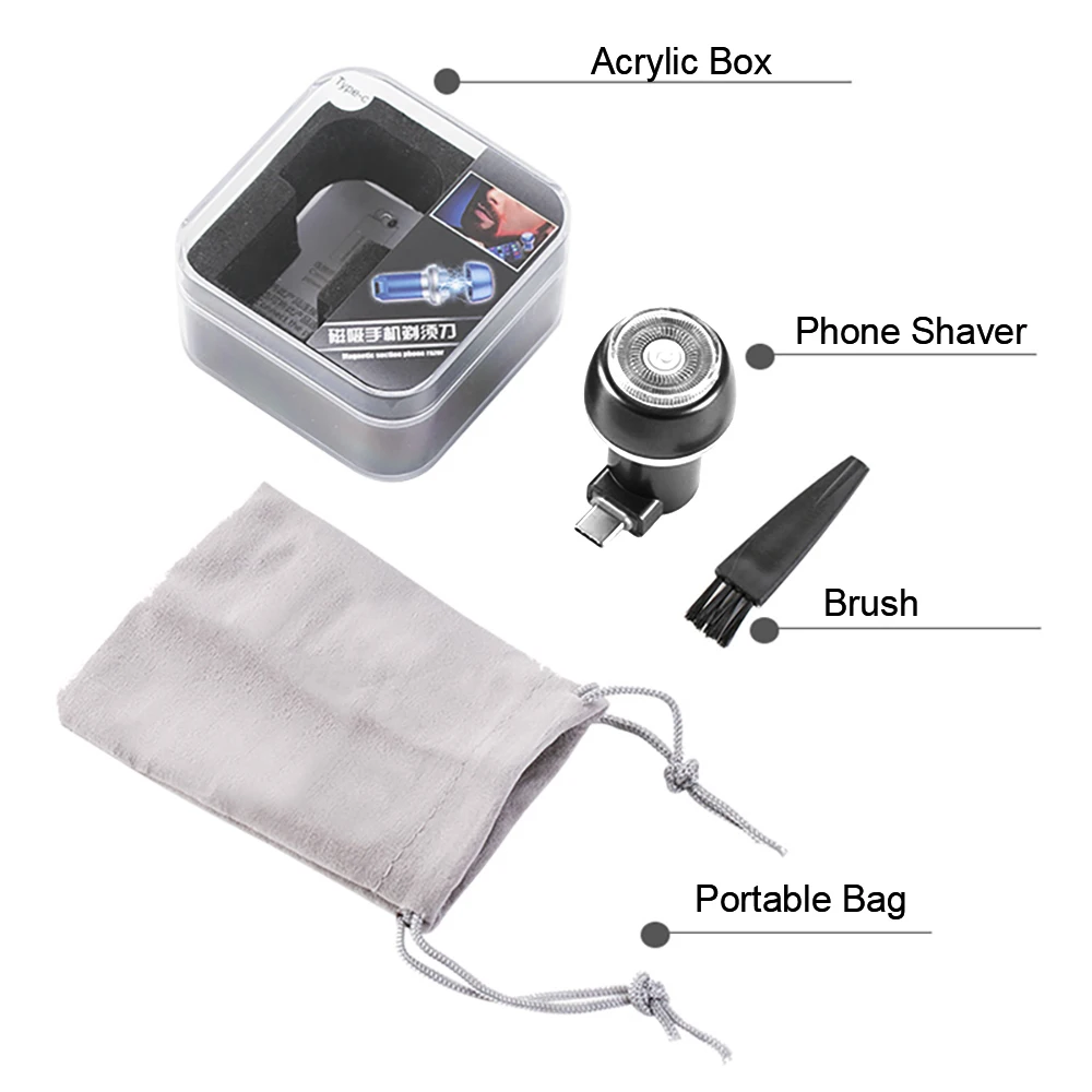 Электробритва бритва машинка для бритья триммер бороды микро Type c USB путешествий