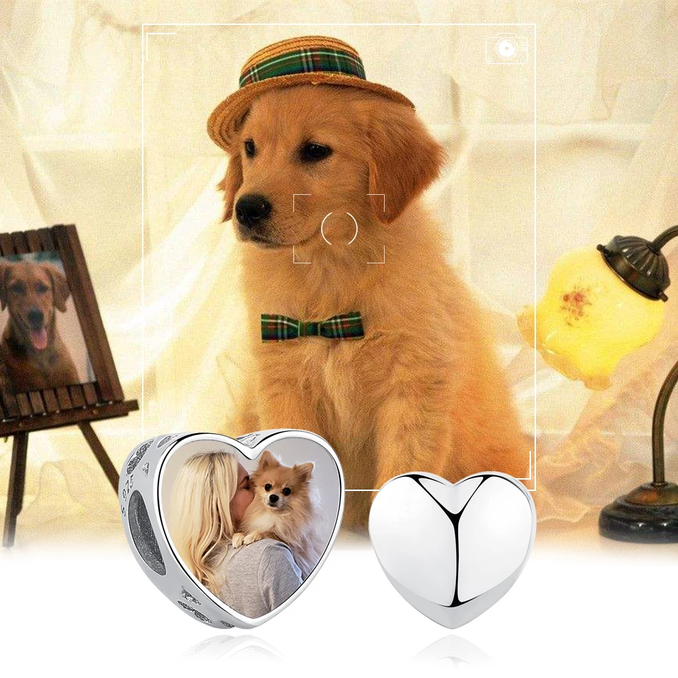 ELESHE персонализированные пользовательские фото 925 стерлингового серебра в форме