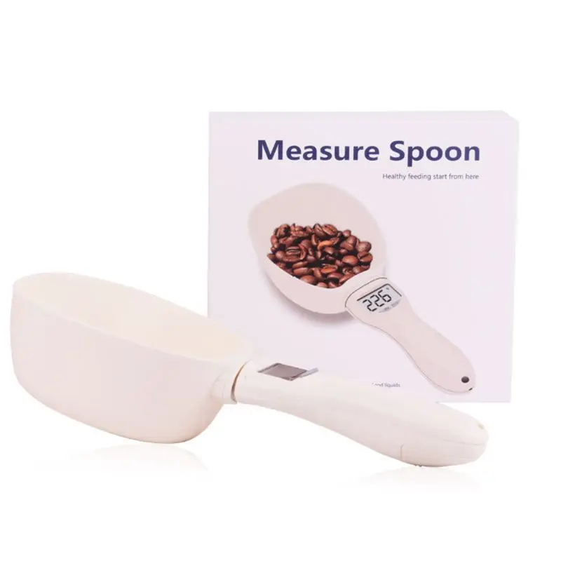 

Pet Food Water Measuring Spoon Cup Led Display Portable Pet Feeding Food Scoop LX9C