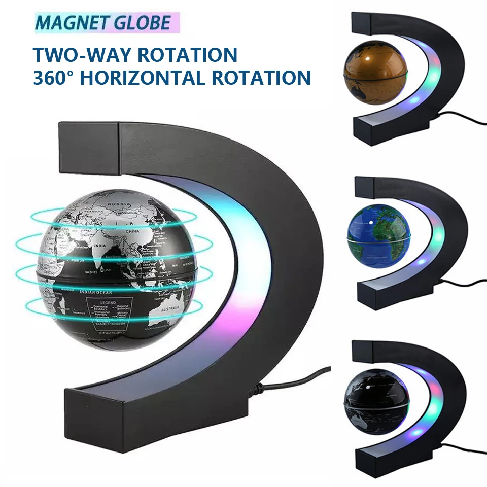 

LED World Map Magnetic Levitation Floating Globe Night Light Office Home Electronic Anti Gravity Ball Lamp Novelty Decoration