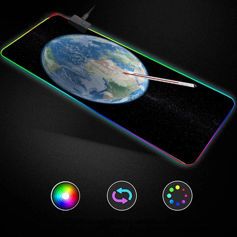 

Earth cold 40x90cm DIY Gaming Large Anime Mousepad RGB Computer Mouse Pad Gamer Mause Pad LED Backlit Mat Keyboard Desk Mat