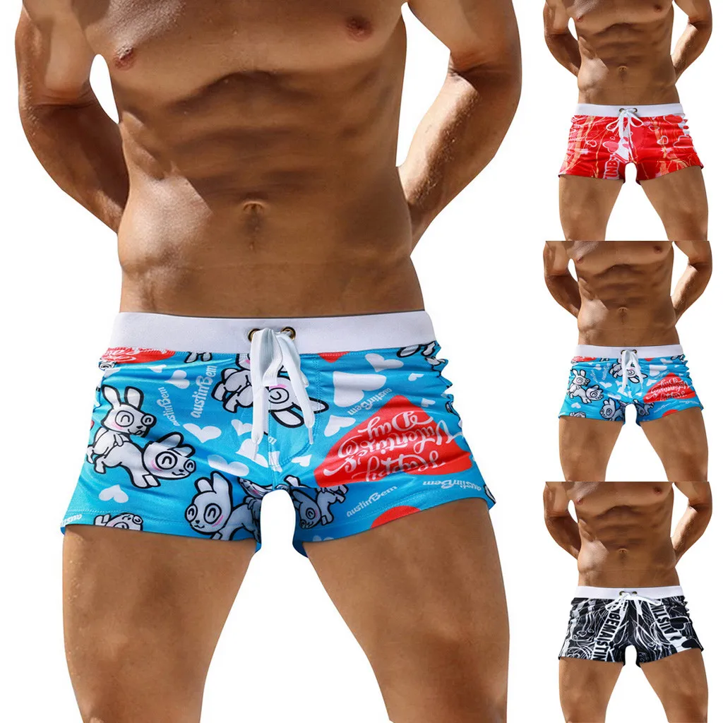 Men's Printing Swimming Trunks Swimwear Swim Sport Briefs Swimsuit Beach Boexer Shorts Wear Bathing Suit maillot de bain#4 | Спорт и