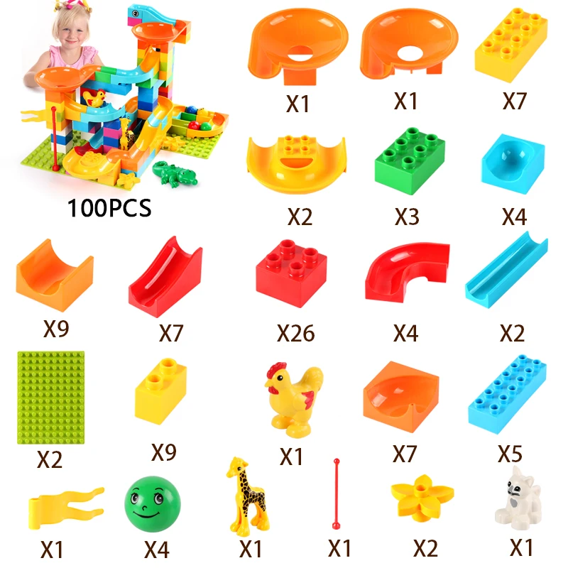 100 шт. большие частицы гоночный лабиринт мяч строительные блоки сделай сам