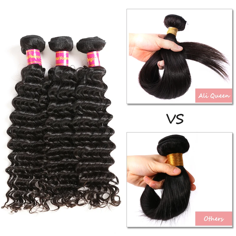 AddBeauty глубокая волна бразильский Remy 100% пучок человеческих волос Расширение 3 шт