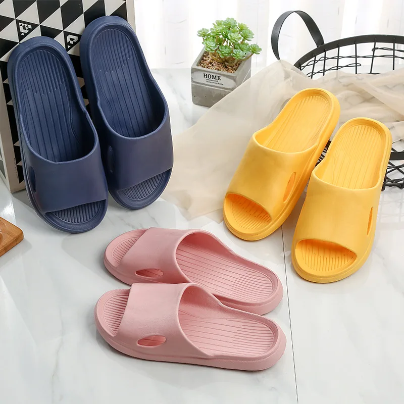 

Home non-smelly wear-resistant slippers summer breathable soft bottom flip-flop couple bathroom bath non-slip slippers eva