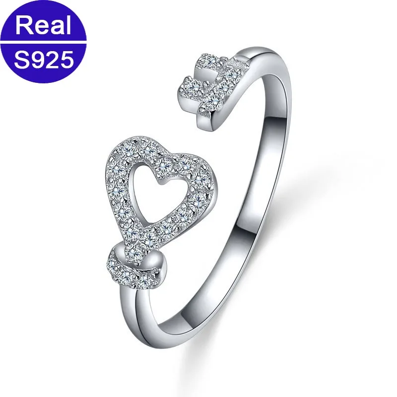 

Женское регулируемое кольцо из серебра 2021 пробы, с сердечком