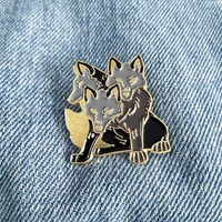 cartoon animal enamel brooch punk wolf dog hell canine pin alloy badge clothes clothes bag accessories woman jewelry gift friend