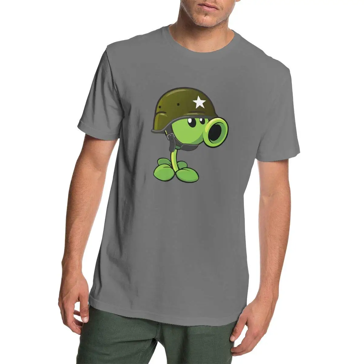 Винтажные Футболки с изображением растений против зомби Мужская футболка модные