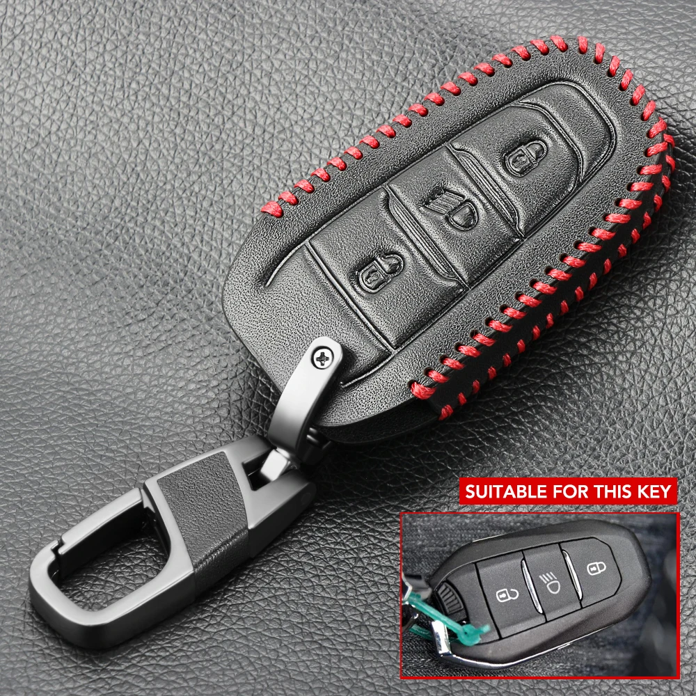 Кожаный Автомобильный брелок для ключей крышка чехол Peugeot 208 301 308 308S 408 2008 3008 4008 5008