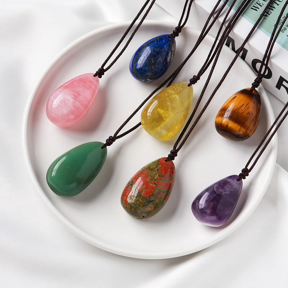 Ожерелье из натурального камня с кристаллами лазурита | Дом и сад