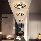 Светодиодный потолочный светильник для коридора, современная лампа для спальни, гостиной, дома, комнатного коридора, лестницы, светильник, черный и белый цвета