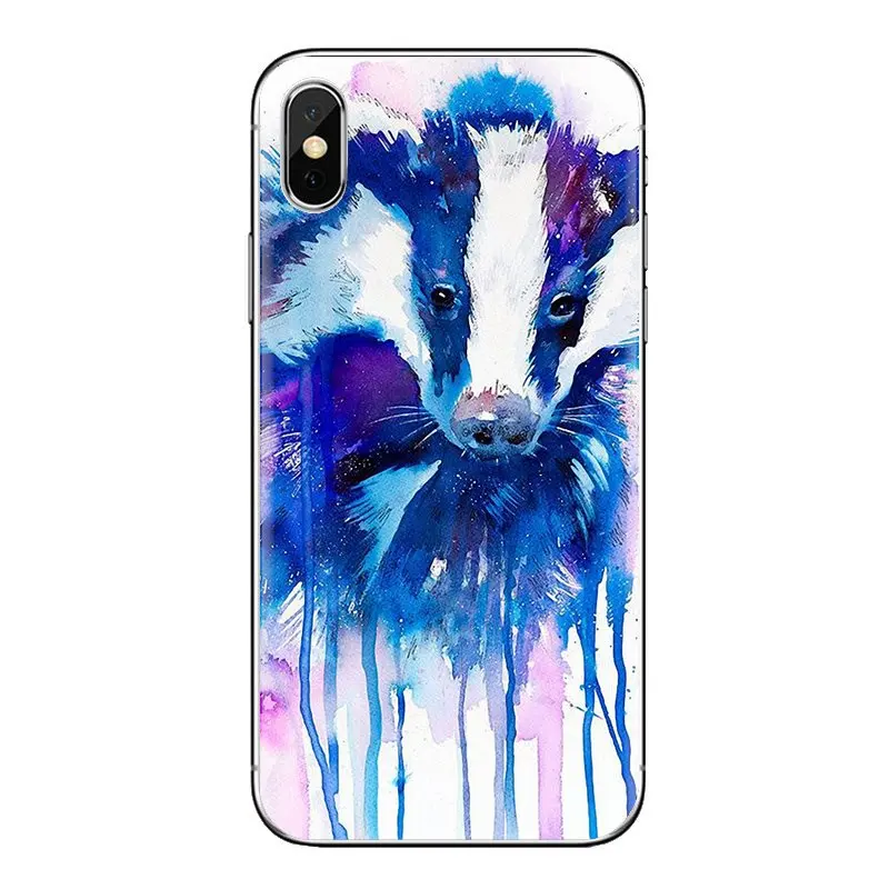 Прозрачный ТПУ чехол Breezy Badger animals для iPhone XS Max XR X 4 4s 5 5S 5C SE 6 6S 7 8 Plus samsung Galaxy J1 J3 J5 J7 A3 A5